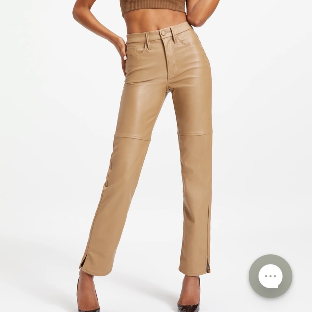 Good American faux leather crop pants